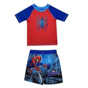 Marvel Spider-Man Blue & Red Raglan Rashguard Set